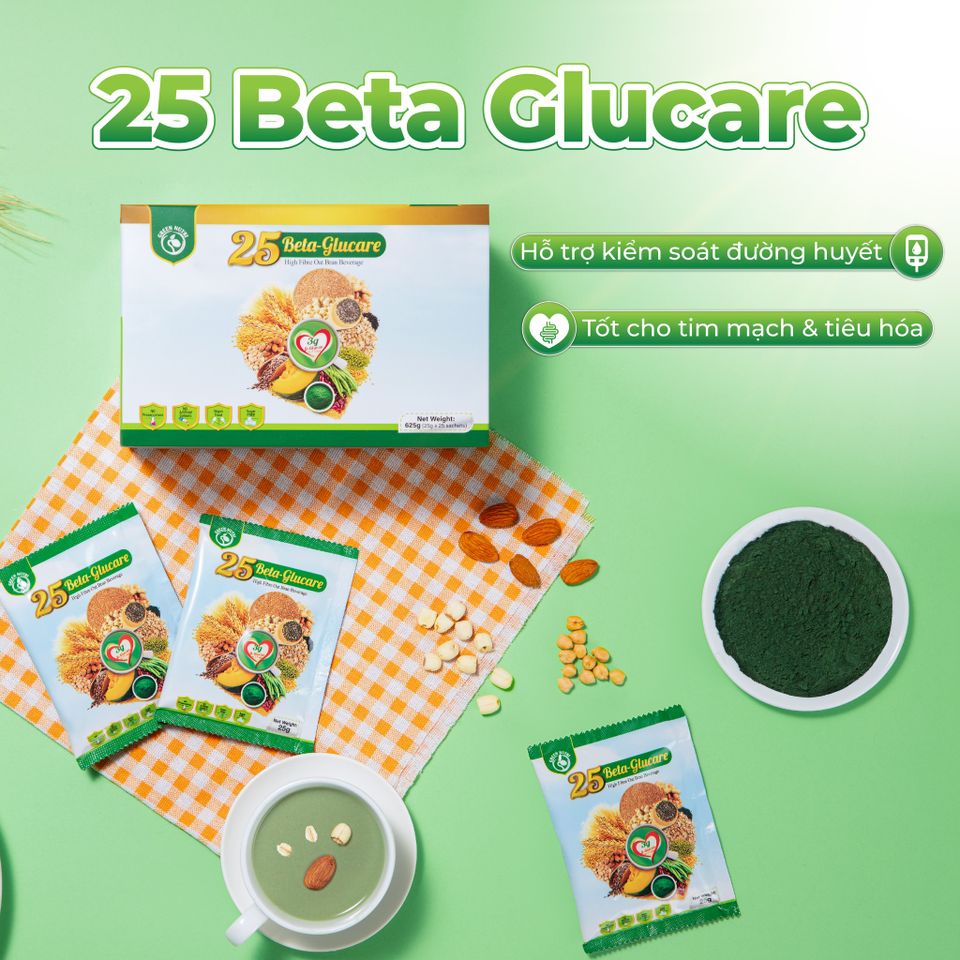 Sữa Hạt Ngũ Cốc 25 Beta Glucare - Giúp Ổn Định Đường Huyết, Chứa Tảo Xoắn Spirulina, Dinh Dưỡng Thông Minh 625gr